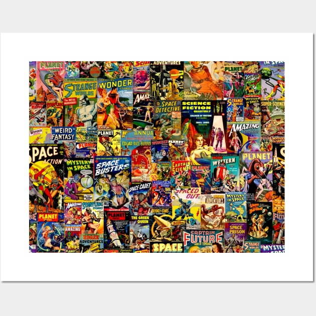 Vintage Sci-Fi Comic Collage Wall Art by Adatude